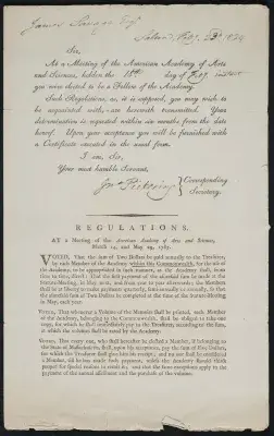 Letter of notification of election, John Pickering to James Savage, 23 February 1824