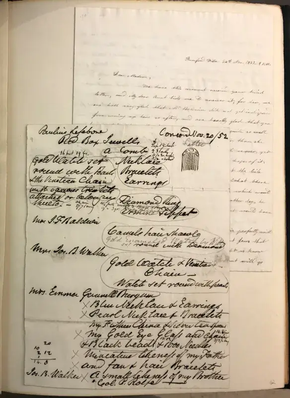 Documents related to the administration of Sarah Thompson's estate, 1852