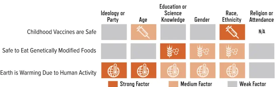 Relative Strength and Statistical Significance of Factors Influencing Views on Controversial Issues