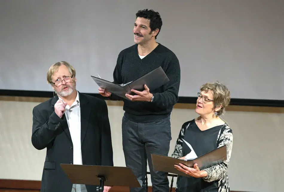 Actors from Catalyst Collaborative@MIT perform a scene from Einstein’s Dreams at the event “Branches from the Same Tree: Conversations on the Integration of Arts, Humanities, and STEM in Higher Education.” 