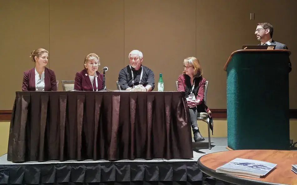 (from left to right): Amanda Vernon (American Academy of Arts and Sciences), Rita Colwell (University of Maryland), Gary Machlis (Clemson University), Sandi Doughton (Seattle Times), and John Randell (formerly, American Academy of Arts and Sciences) 