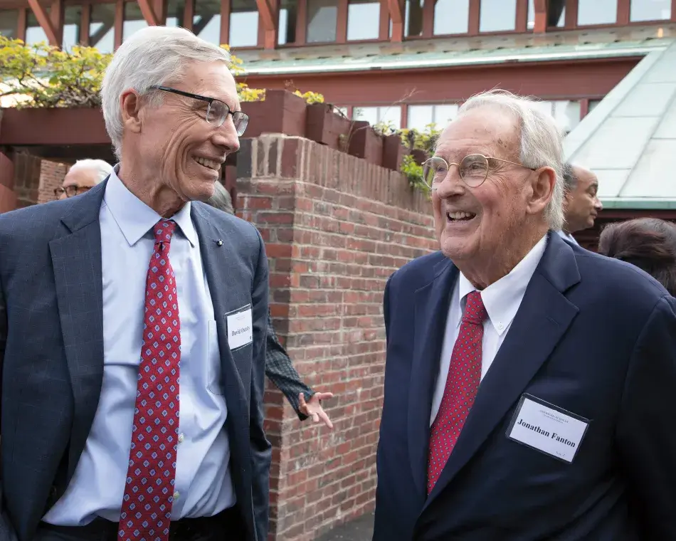 Current Academy President David W. Oxtoby and former Academy President Jonathan F. Fanton, photo by Martha Stewart Photography