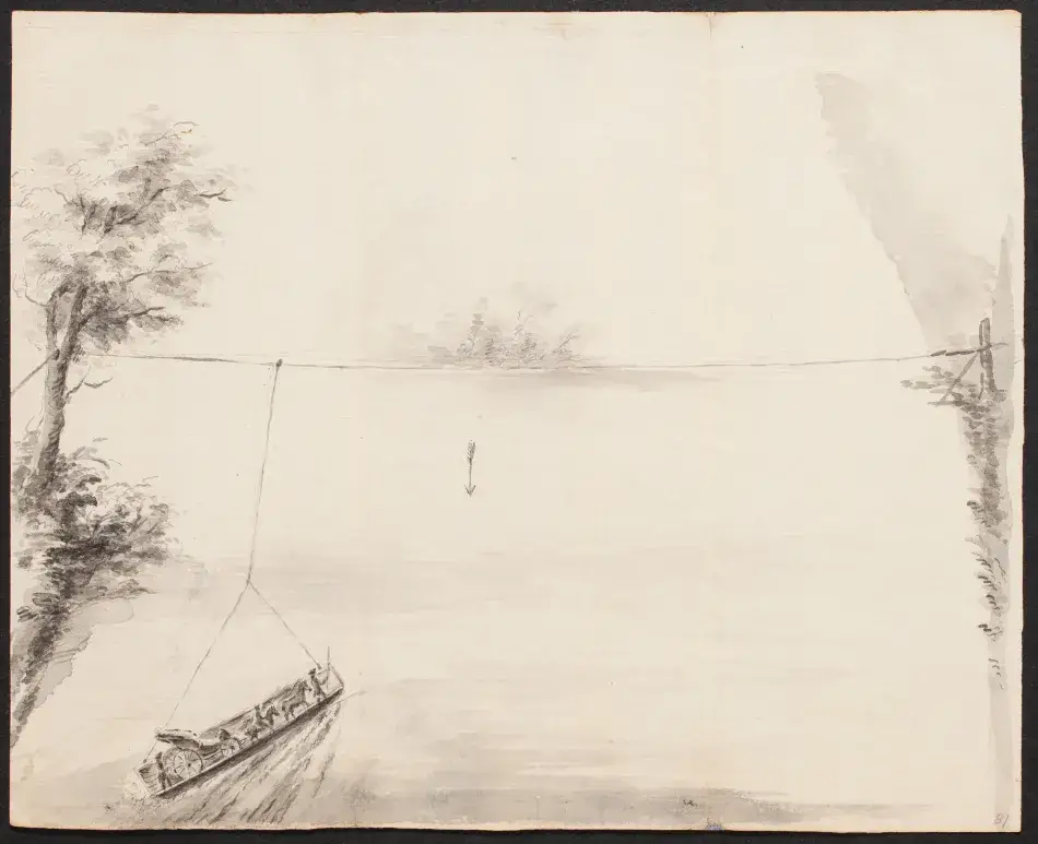 [Drawing of a ferry-boat] addressed to James Bowdoin, September 16, 1786