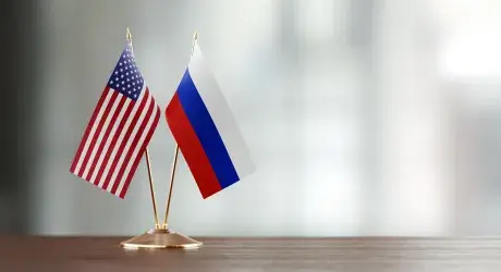 United States and Russia flag