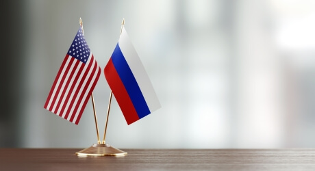 United States and Russia flag