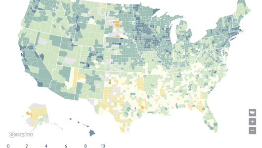 CORE Score Image of Map of the U.S. mostly Green